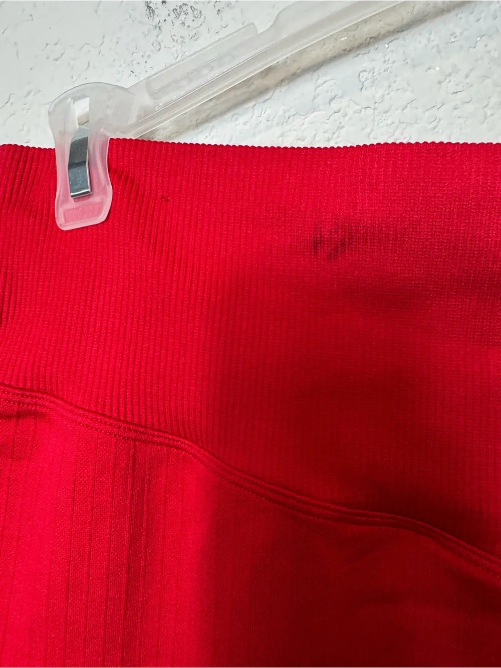 PINK Victoria's Secret Women’s  Bright Red Ribbed Leggings Workout Athleisure XL